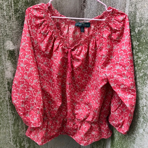 Lauren Ralph Lauren Tops - Ralph Lauren Jean shirt floral print 100%cotton